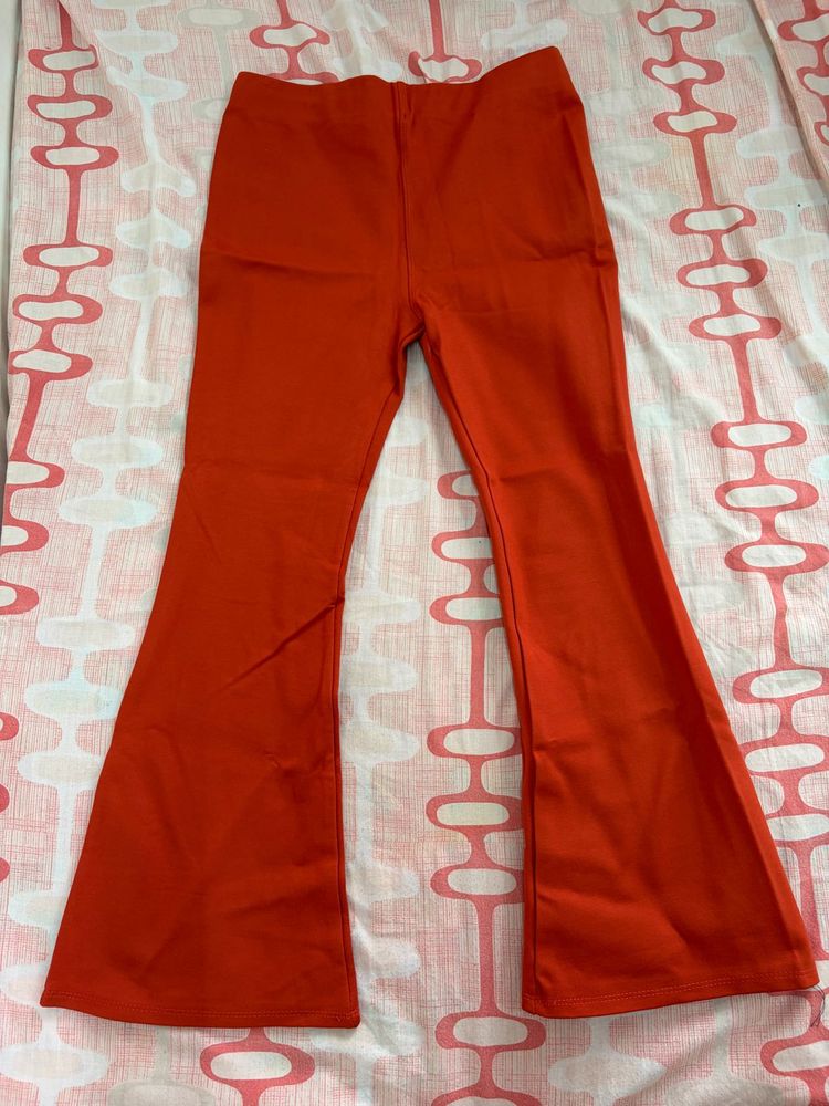 Vibrant Orange Flare Pants