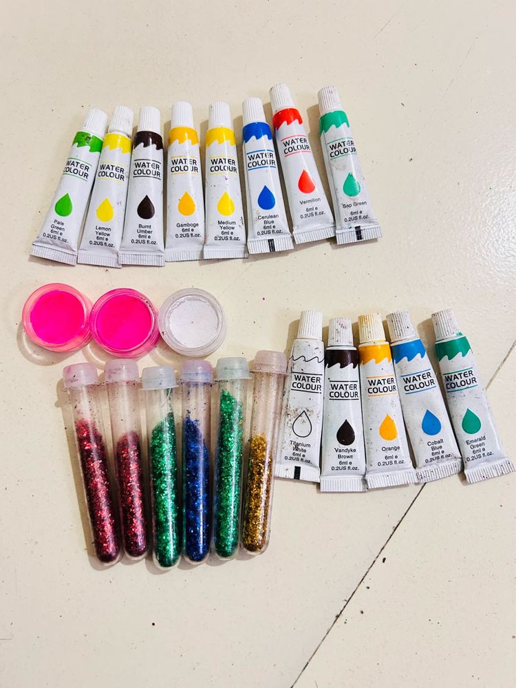 Water Color Paint &amp; Glitter Set 19 for Resin art