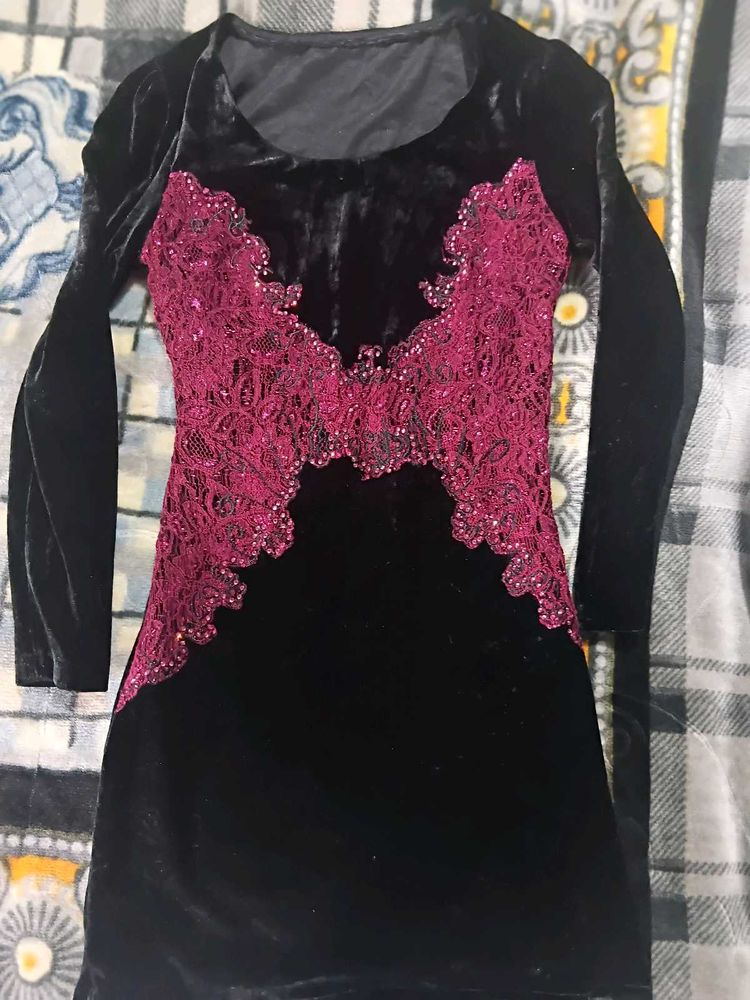 Elegant Black Velvet Dress