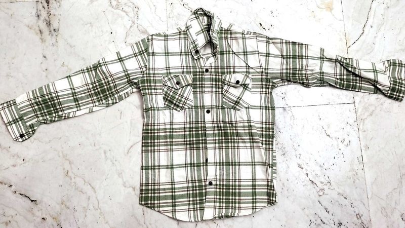 Green &amp; White Checked Shirt