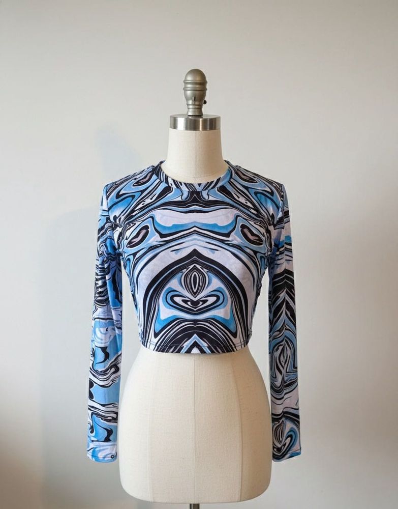 Abstract Pattern Crop Top