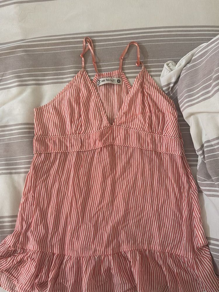 Striped Long Cami Top