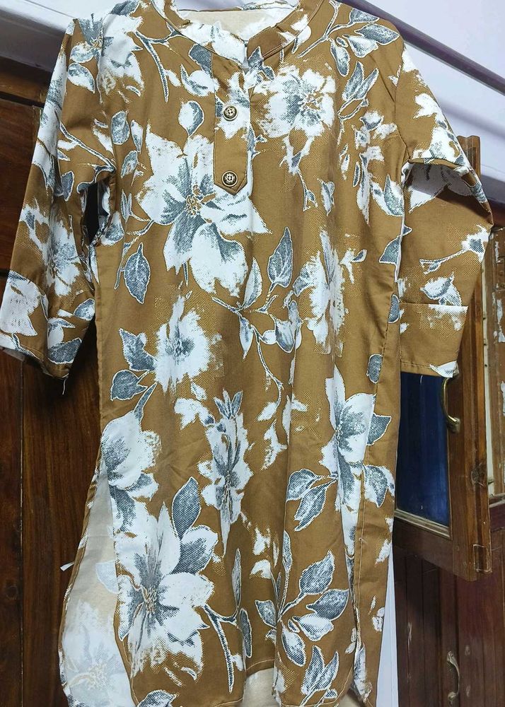 Stylish Floral Print Kurta