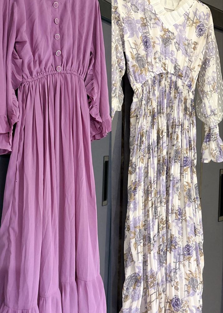 Elegant Floral &amp; Lavender Maxi Dresses