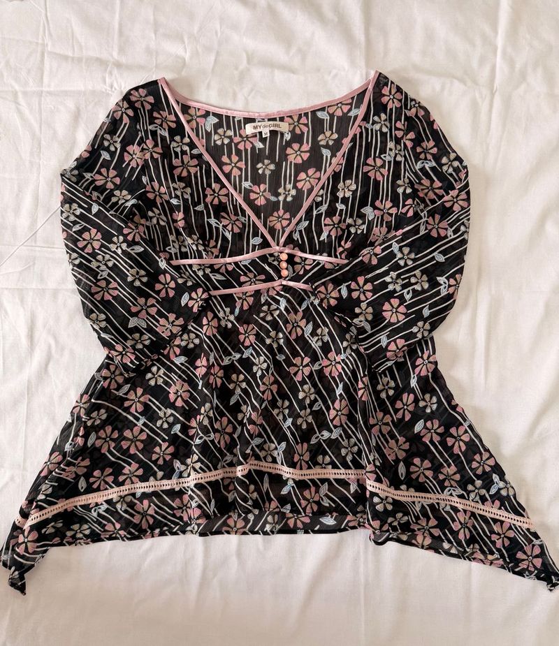 Y2K sheer top