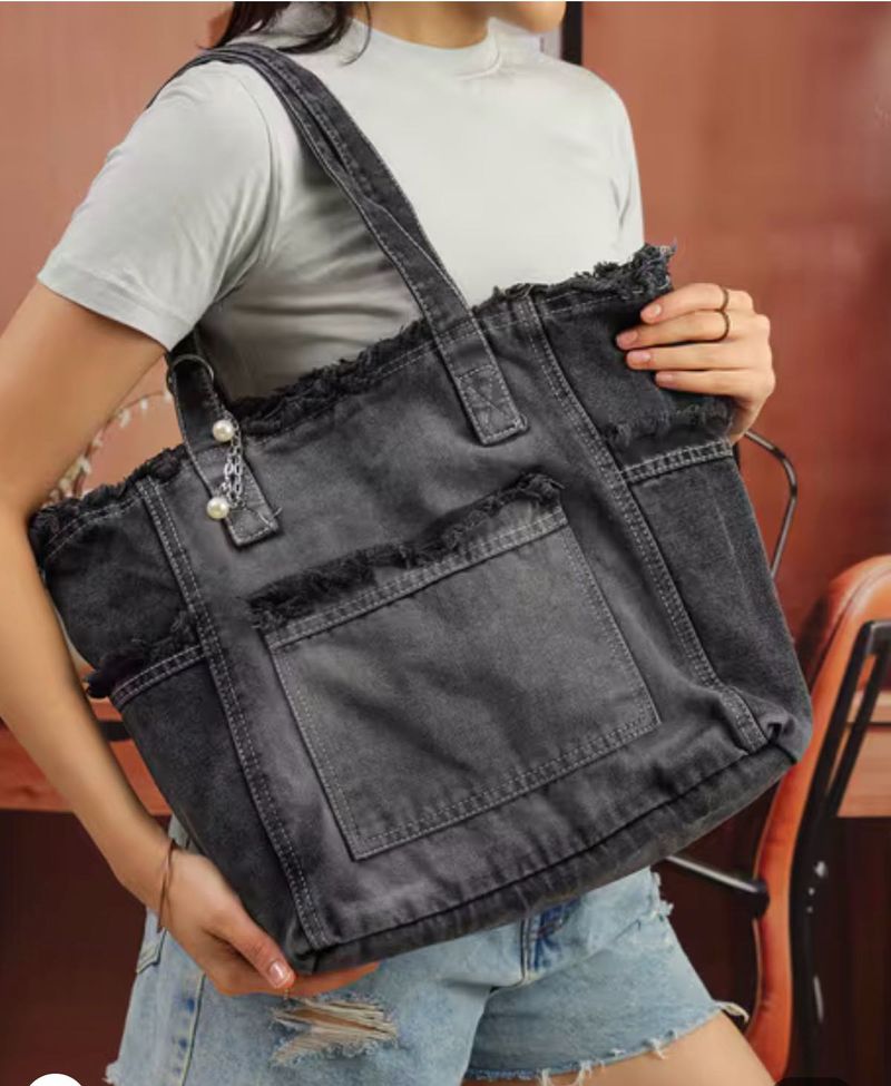 Shein Stylish Denim Tote Bag
