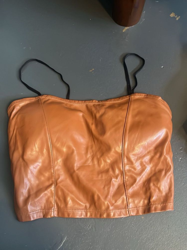 leather bralette