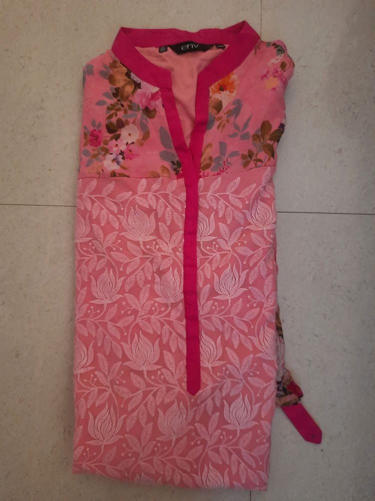 Pink Embroidered Kurti