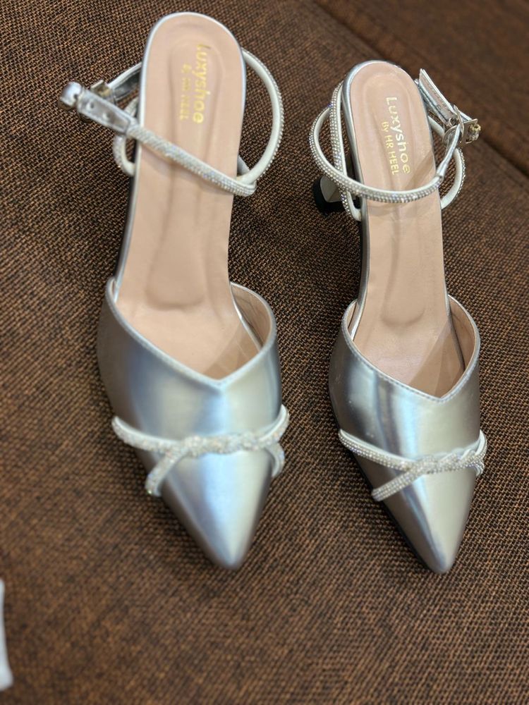 Sparkling Silver Heels