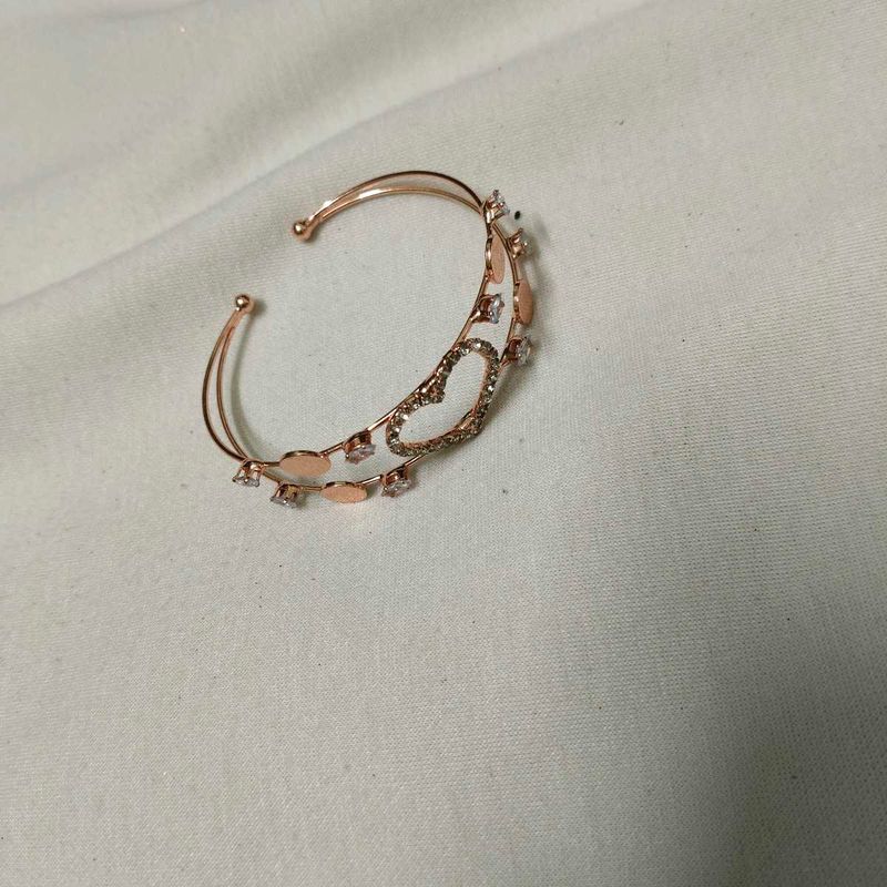 Heart Charm Rose Gold Bracelet