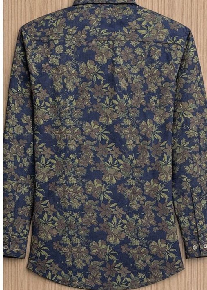 Men's Floral Print Long Sleeve Shirt