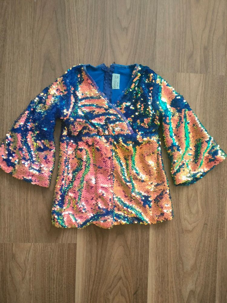 Party Wear Sequin Cotton Tops