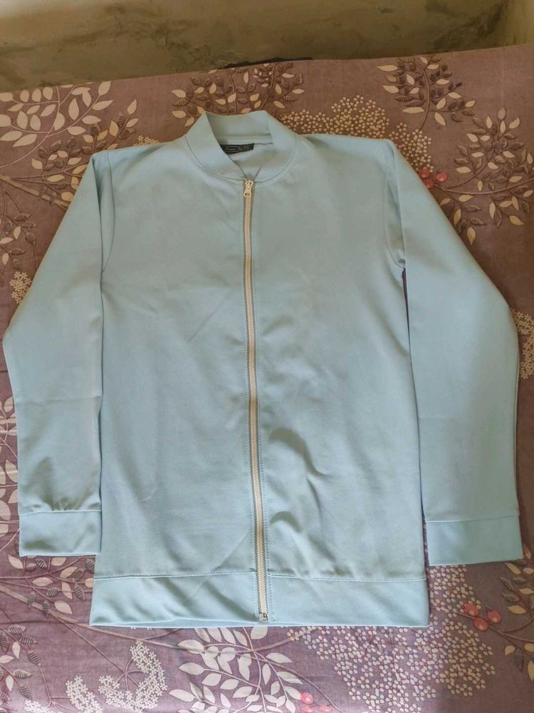 Light Blue Zip-Up Jacket