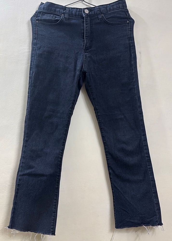 Black Washed Flare Jeans
