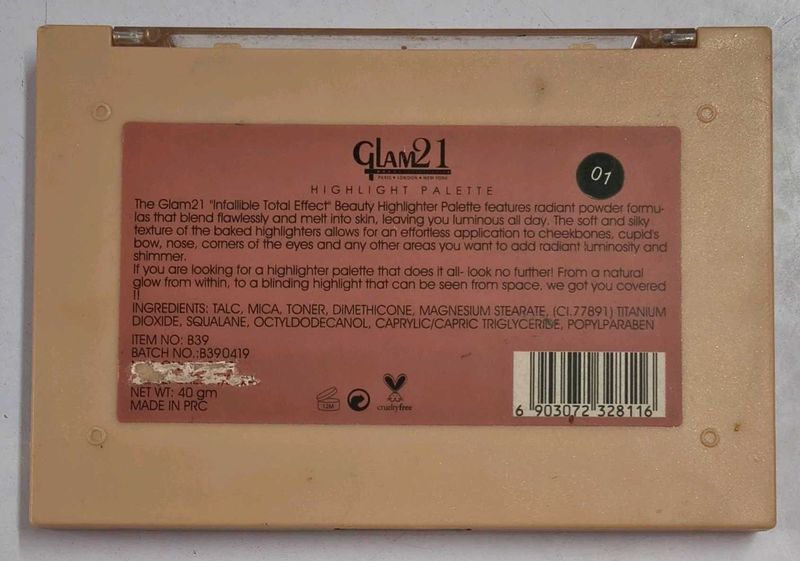 Glam21 Highlight Palette Good Condition