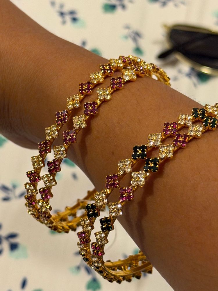 Embellished Gold Bangles