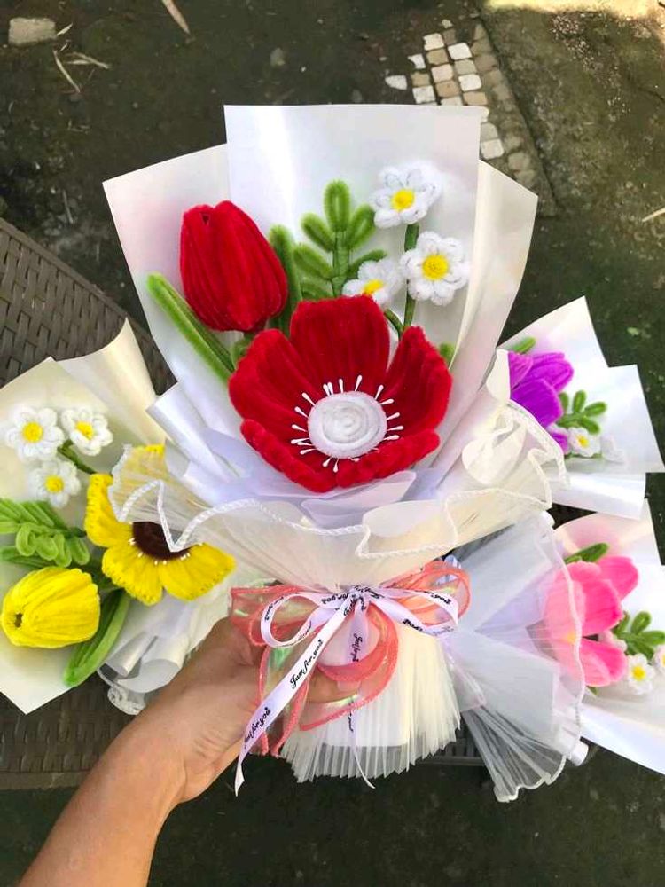 Handmade Crocheted Flower Bouquet