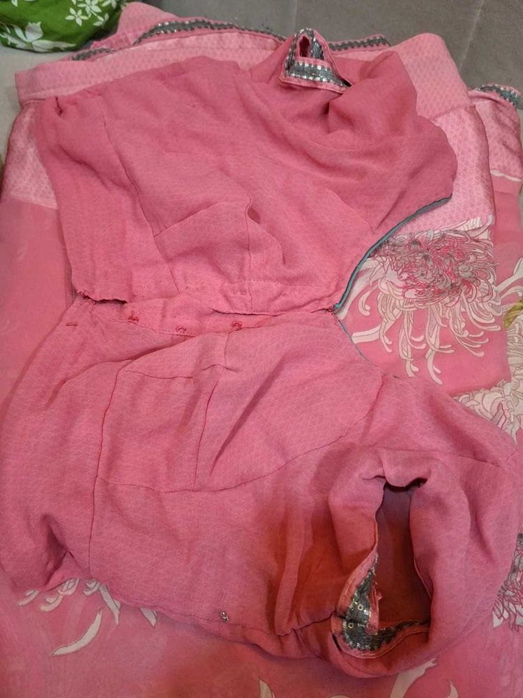 Elegant Pink Saree with blouse