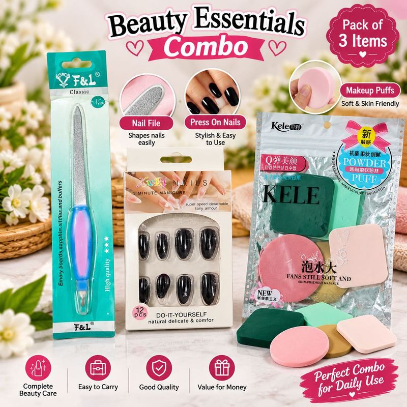 Kele Powder Puff Set and nails tool