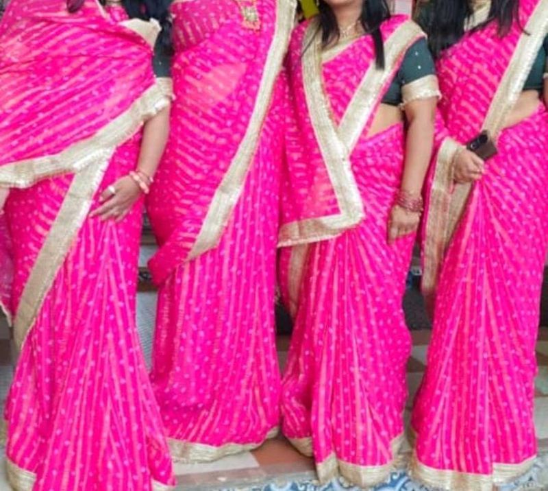 Vibrant Pink Bandhani Saree