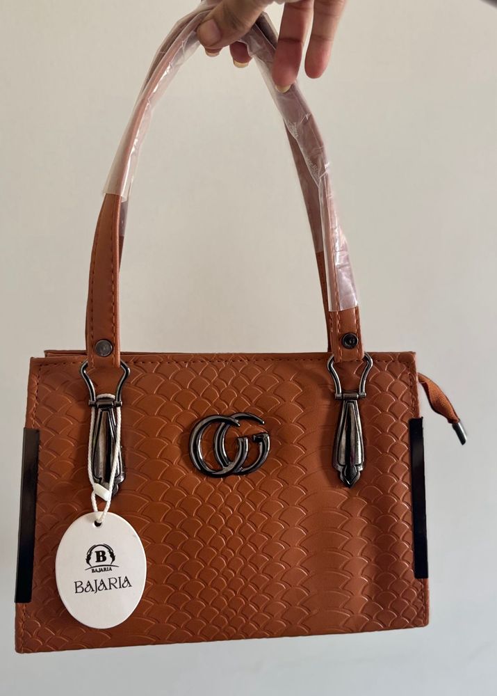 Chic Tan Textured Handbag