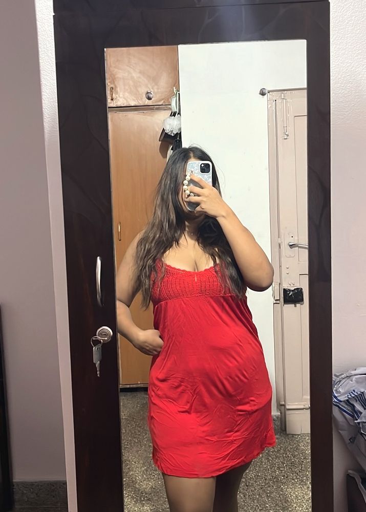 Crochet Red Dress