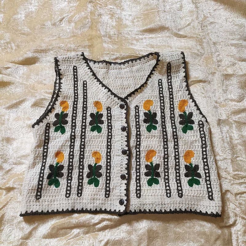 Crocheted Floral Vest