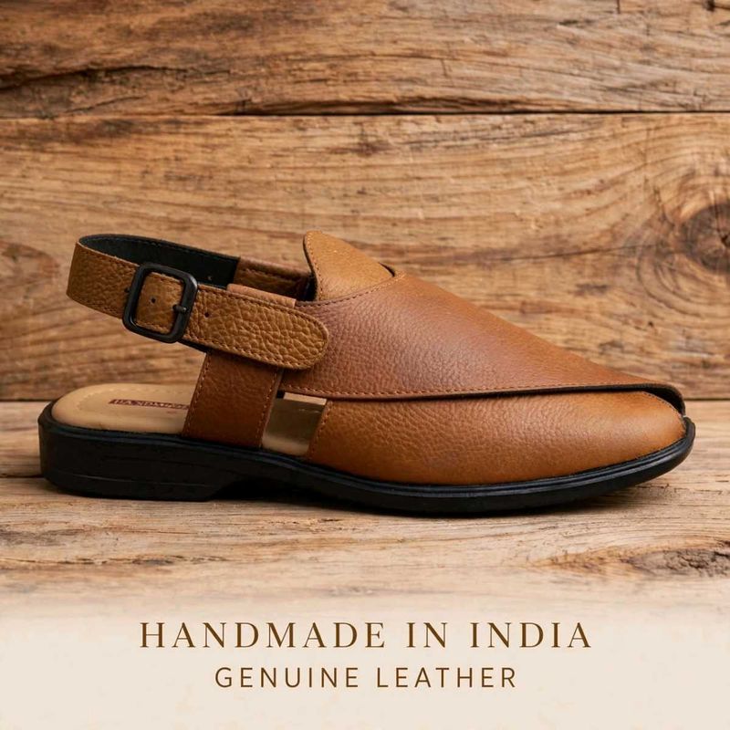 Men's Brown Genuine Leather Sandals
