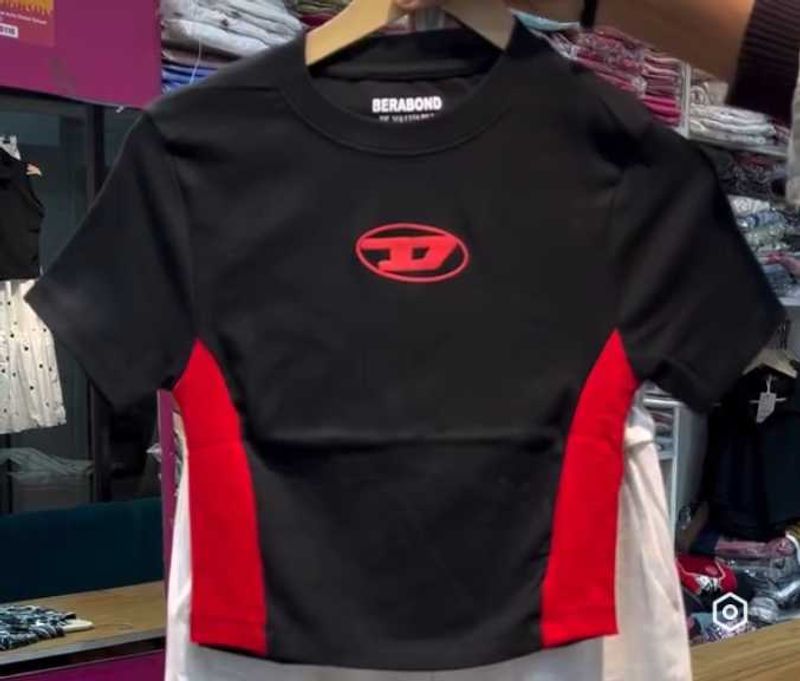 Diesel Logo Black &amp; Red T-Shirt