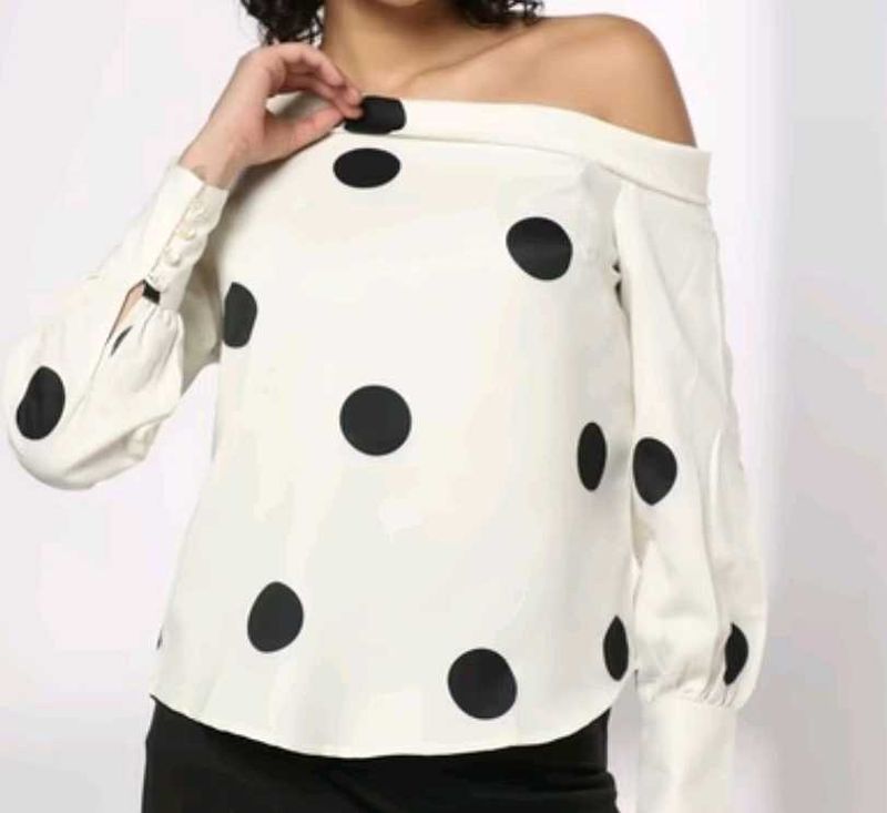 Polka Dot Off-Shoulder Top