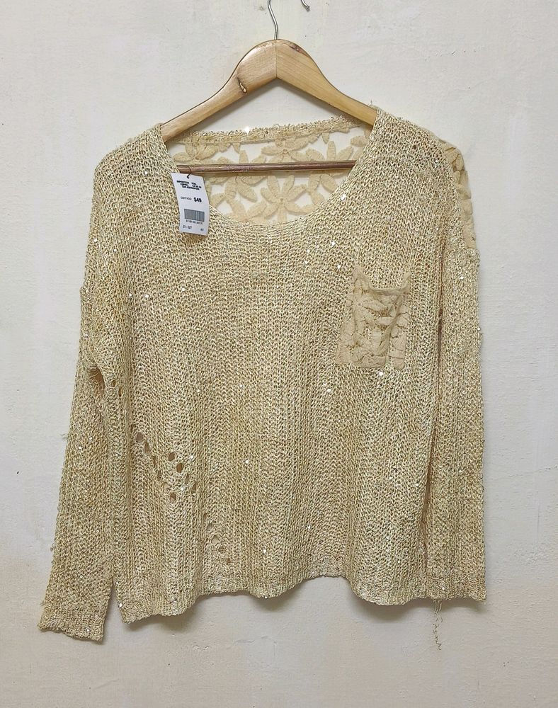 Trendy New Shinny Gold Top For Women