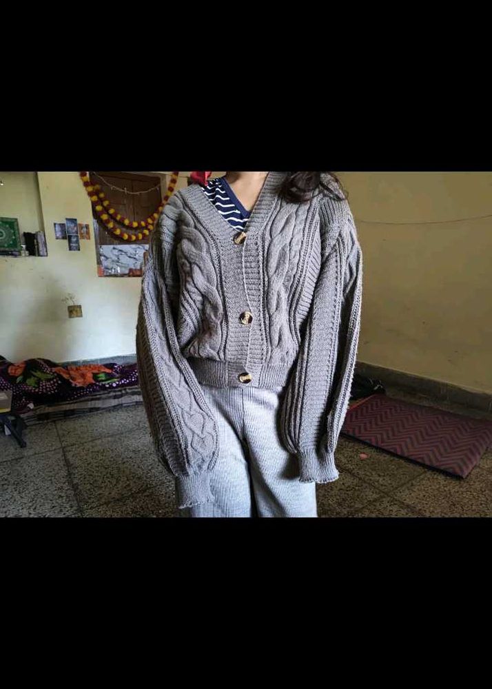 Chunky Knit Button-Up Cardigan