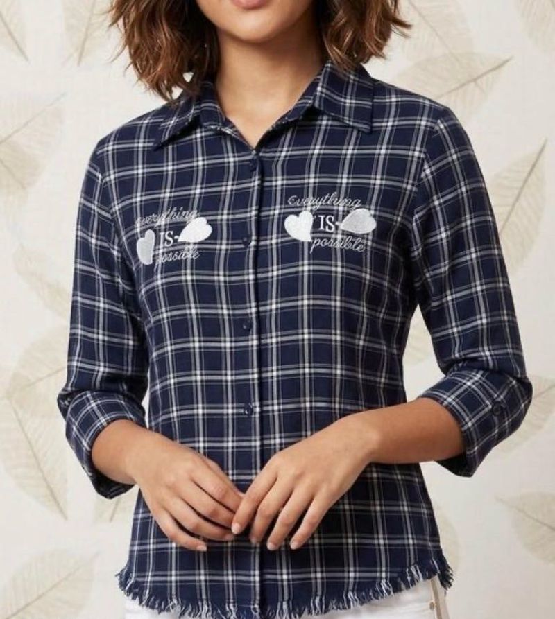 Cozy Plaid "Everything Is Possible" Top