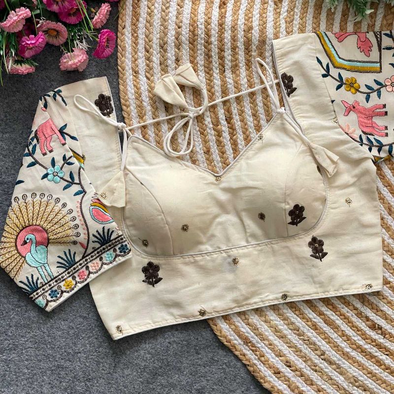 Embroidered Blouse with Sleeves