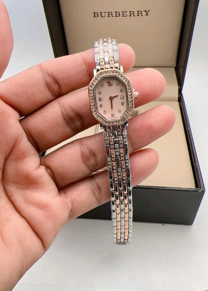 Elegant Two-Tone Women's Watch swarovski