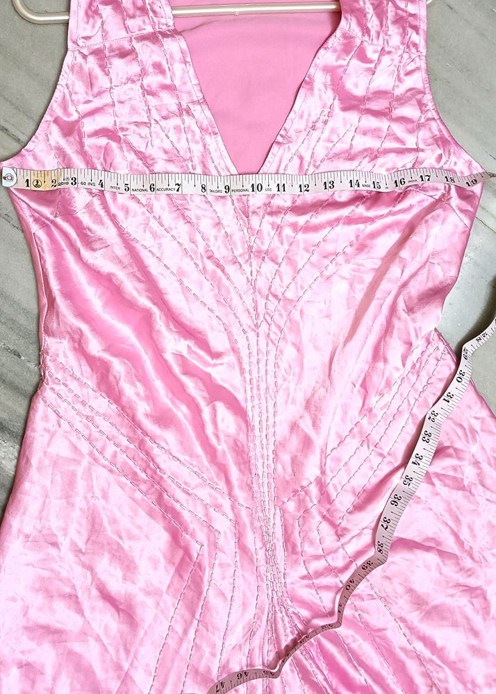 Pink,Satin Gown Katdana Work.