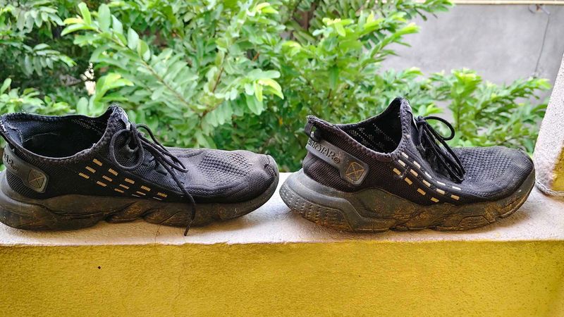 black sneakers