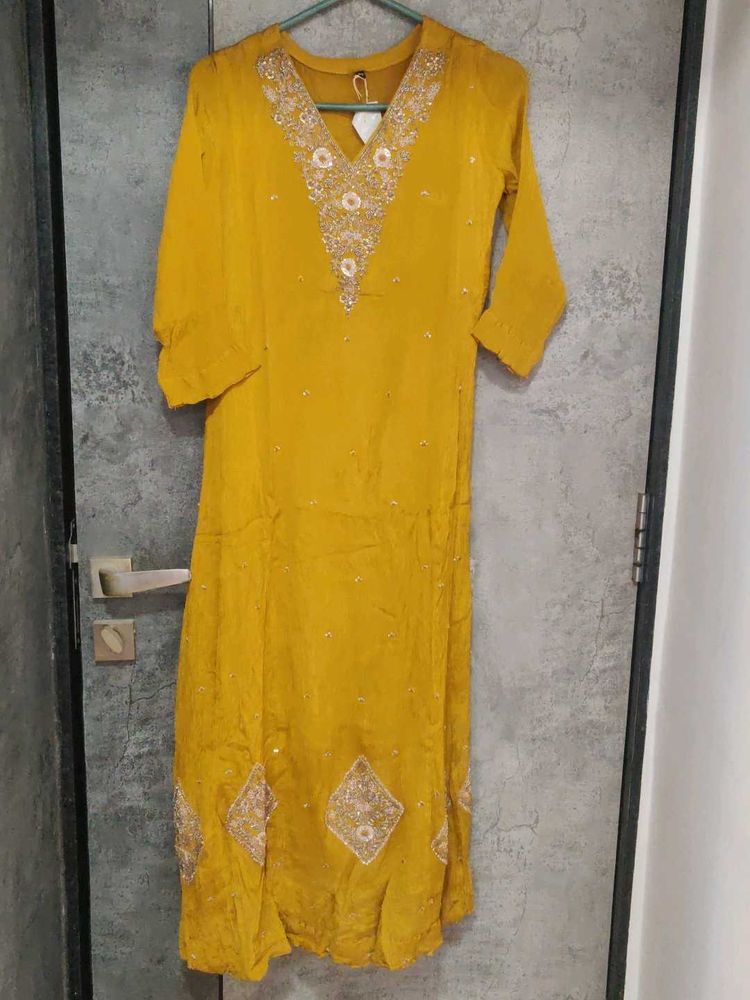 Embellished Yellow Kurta