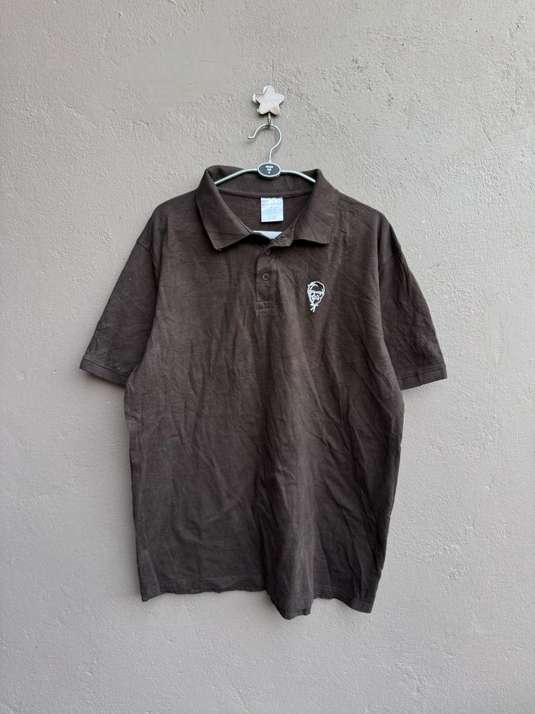 Men's Brown Polo Shirt with Logo