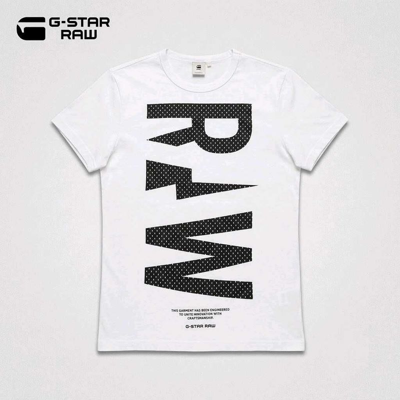 G-Star RAW Big Logo Graphic White T-Shirt