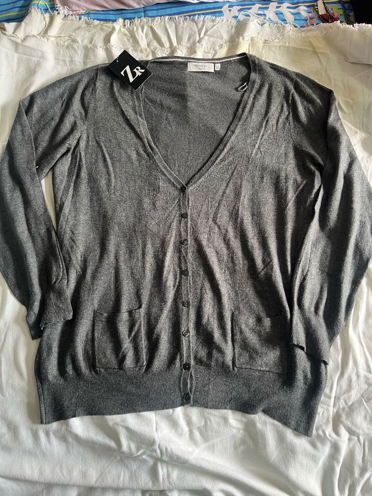ZR Gray Cardigan Sweater - New with Tags