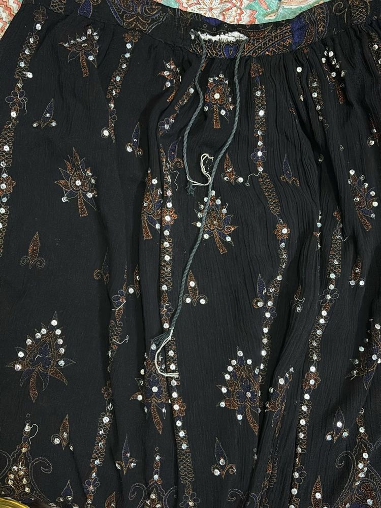 beautiful black colour long ethnic skirt
