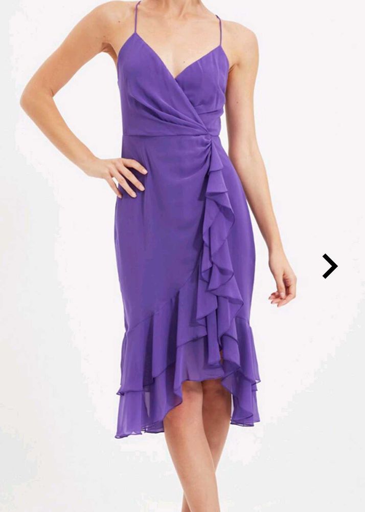 Strappy Dress With Ruffled Panels💜