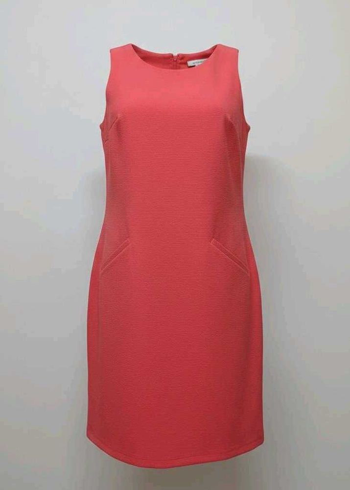 Coral Textured Sheath Dress
