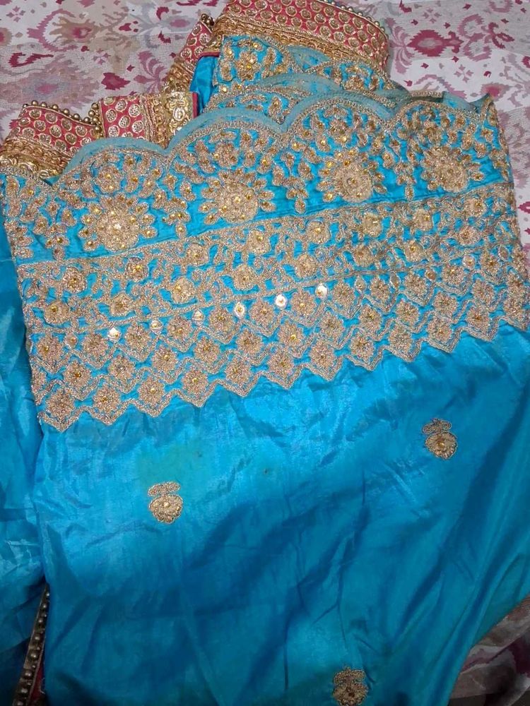 Beautiful Blue Embellished Saree