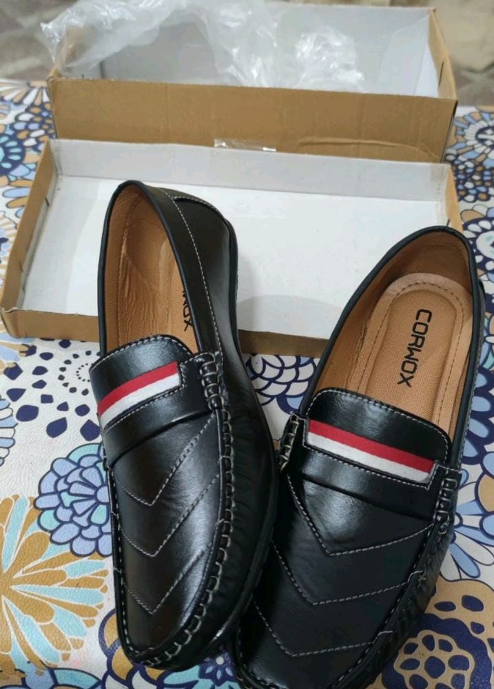 CORWOX Men's Black Loafer Shoes