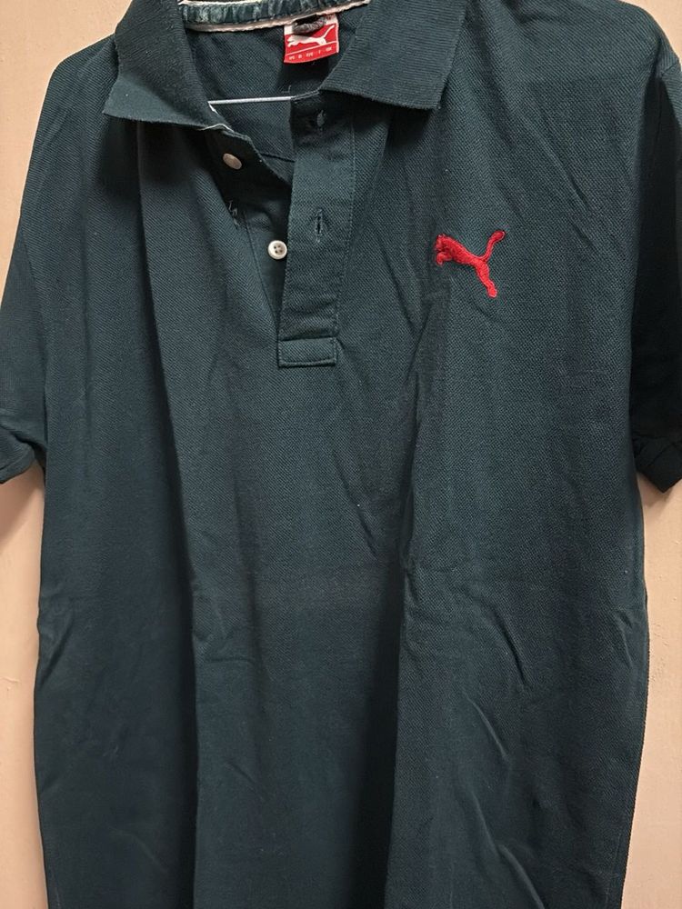 Puma Teal Blue Polo t- Shirt