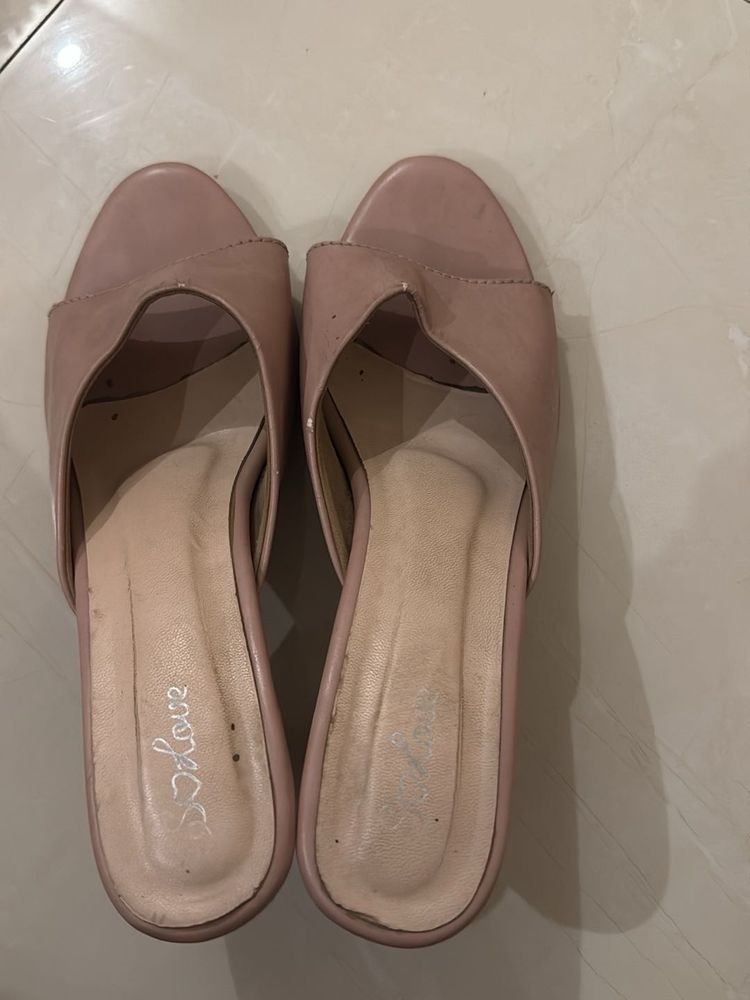 Chic Pink Slip-On Wedge Heels