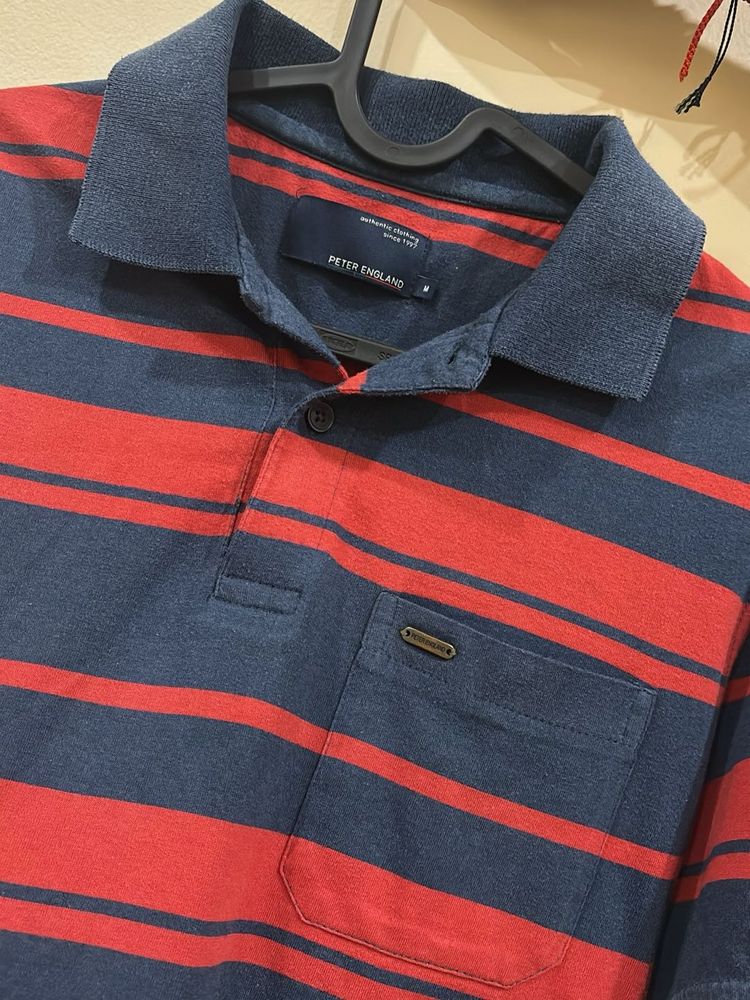 Peter England Striped Polo T-Shirt