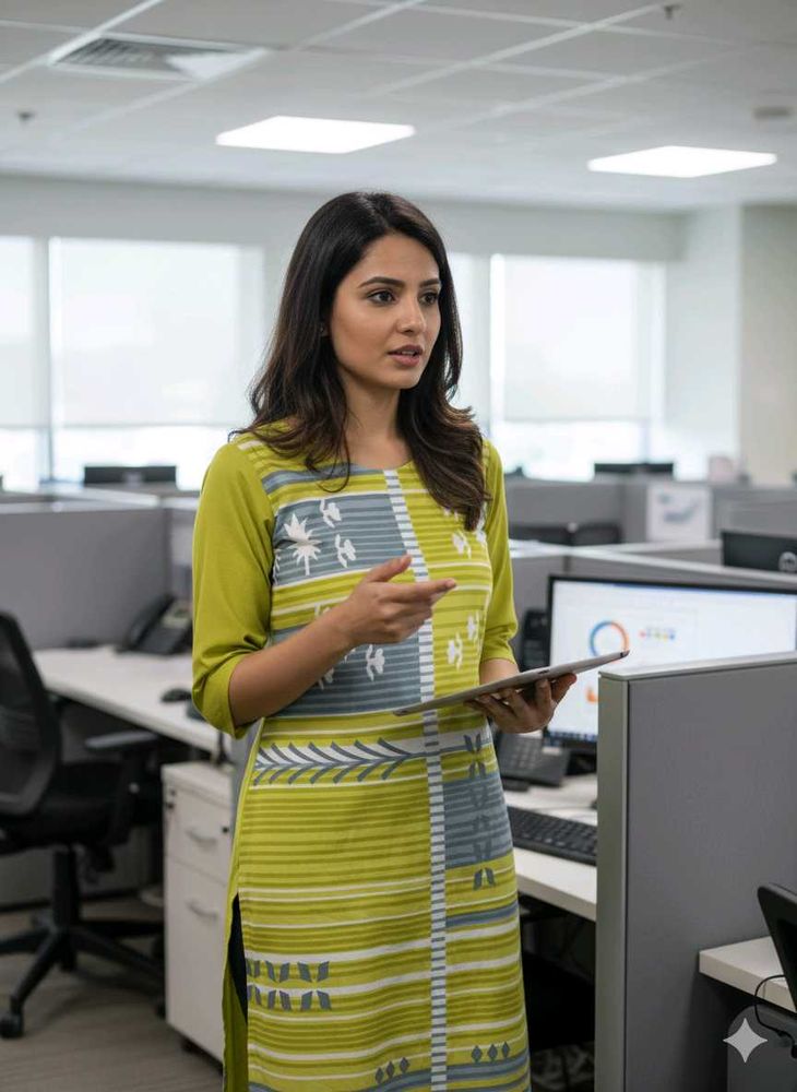 Green Printed Kurti